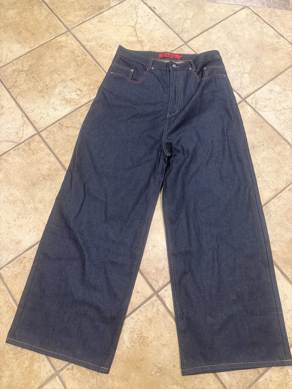 Davril Supply Raw Denim Jeans High Rise Baggy Wide Leg NWOT Size L French Street